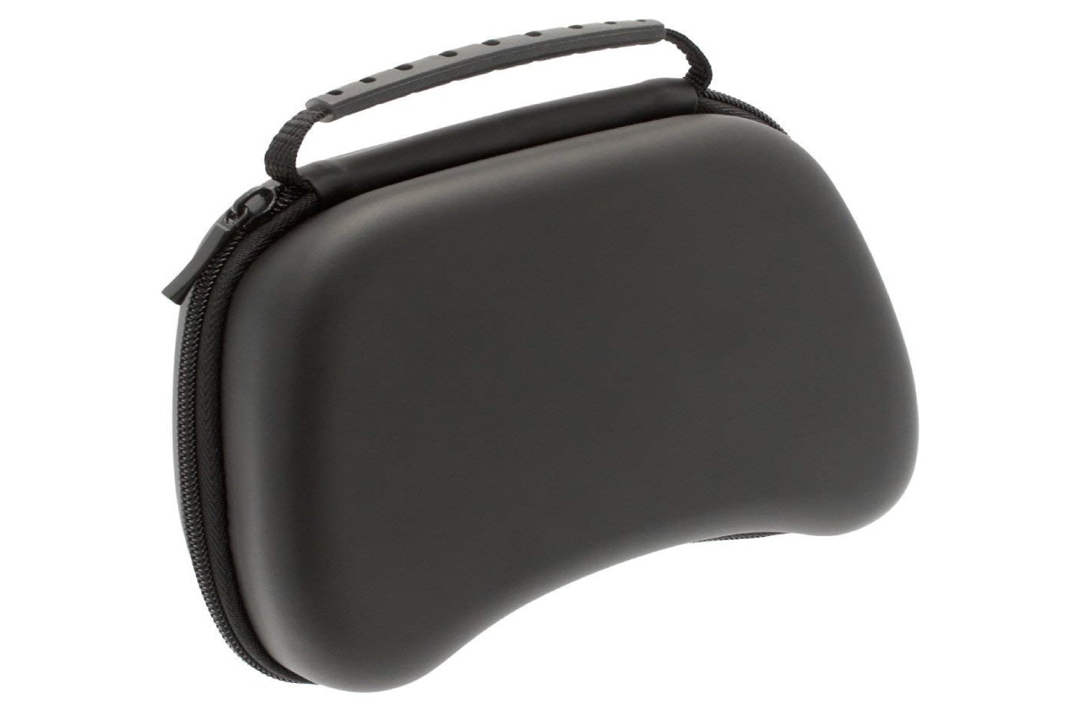 A sleek, black zippered carrying case with a sturdy handle, designed for portability and protection of contents inside.